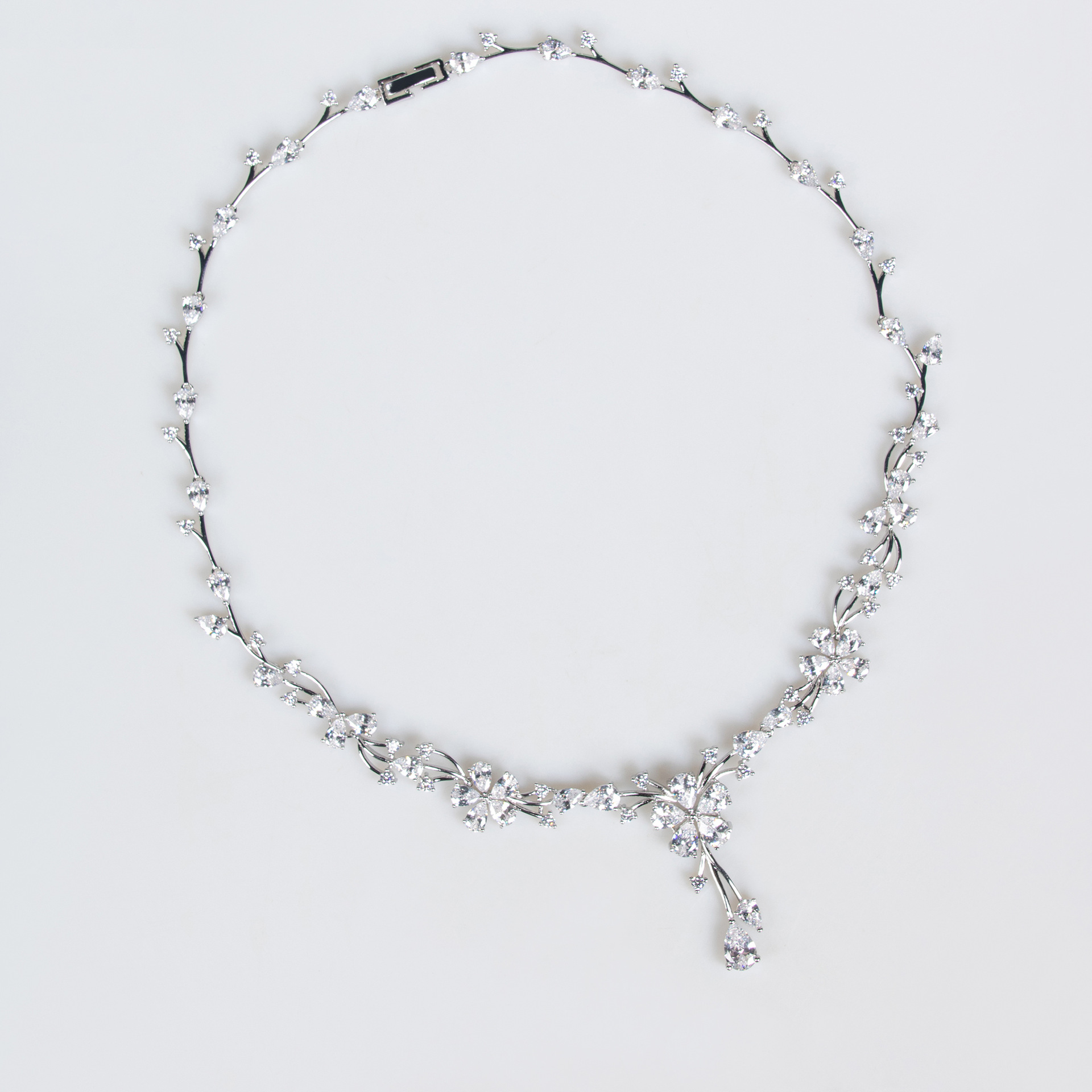 New Flower Branch Zircon Jewelry Set