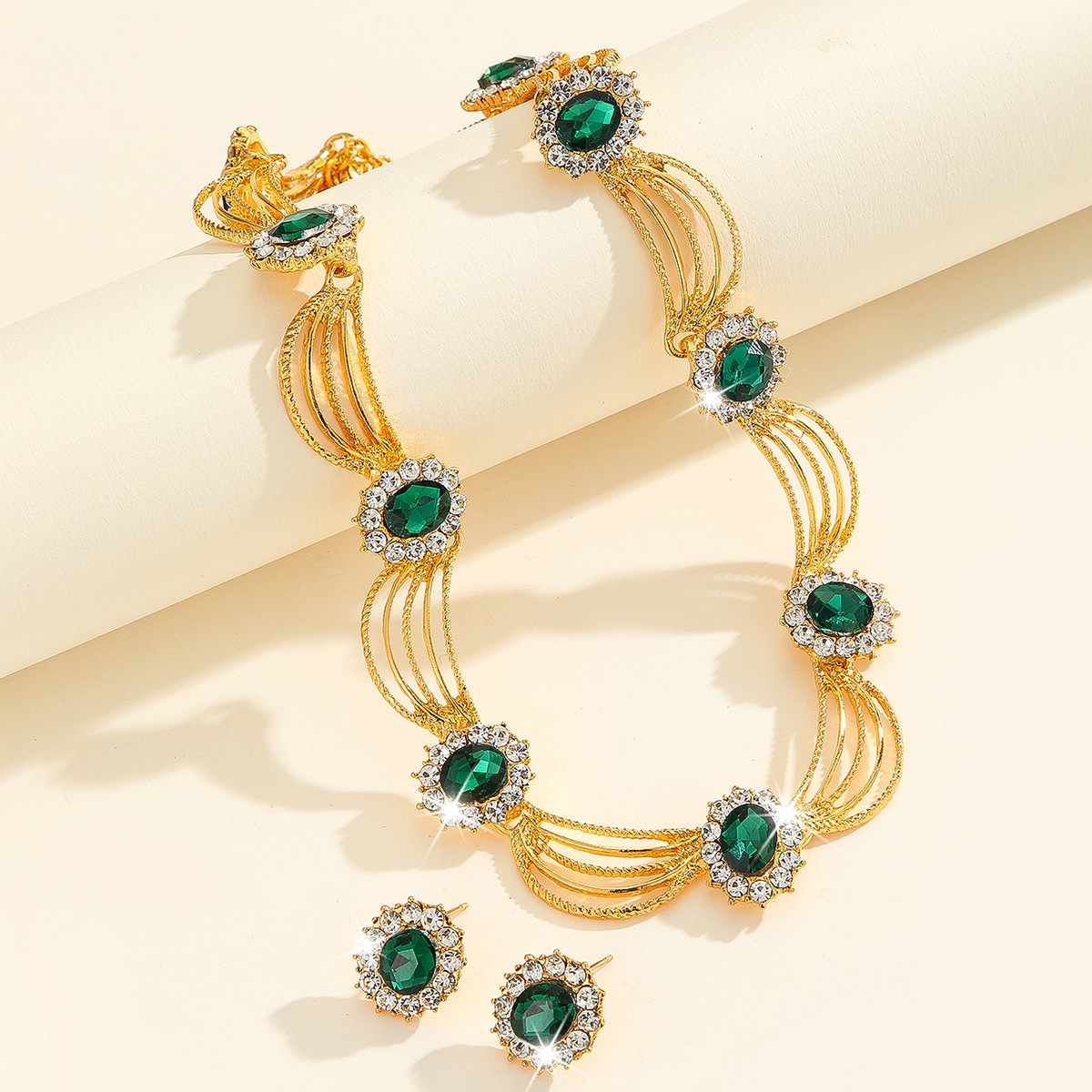 2-piece crystal jewelry set#TL0065