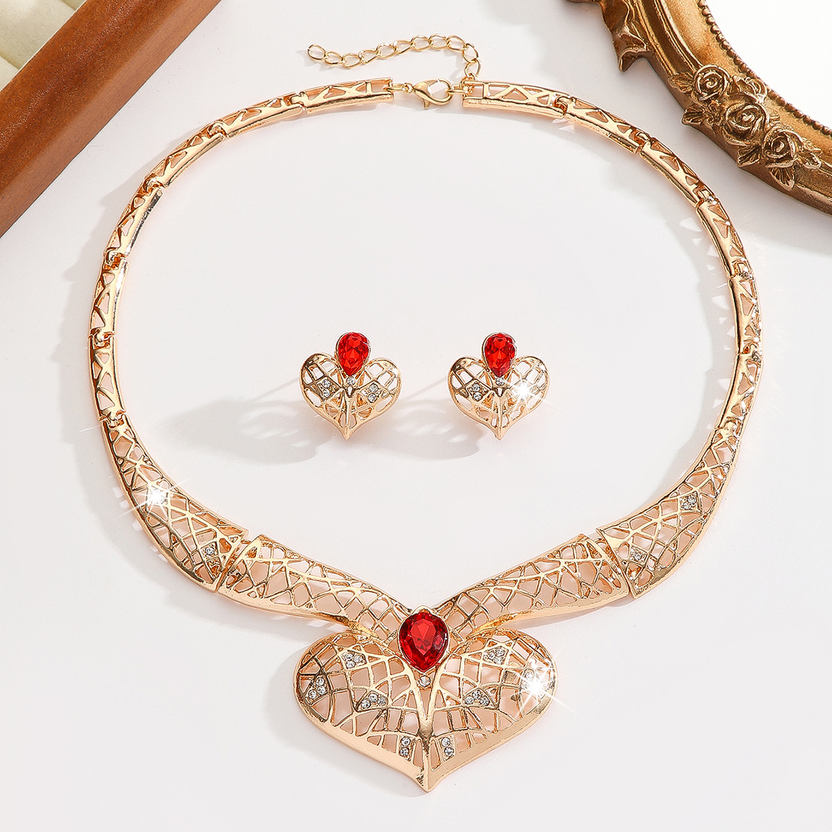 2-piece crystal jewelry set#TL4153