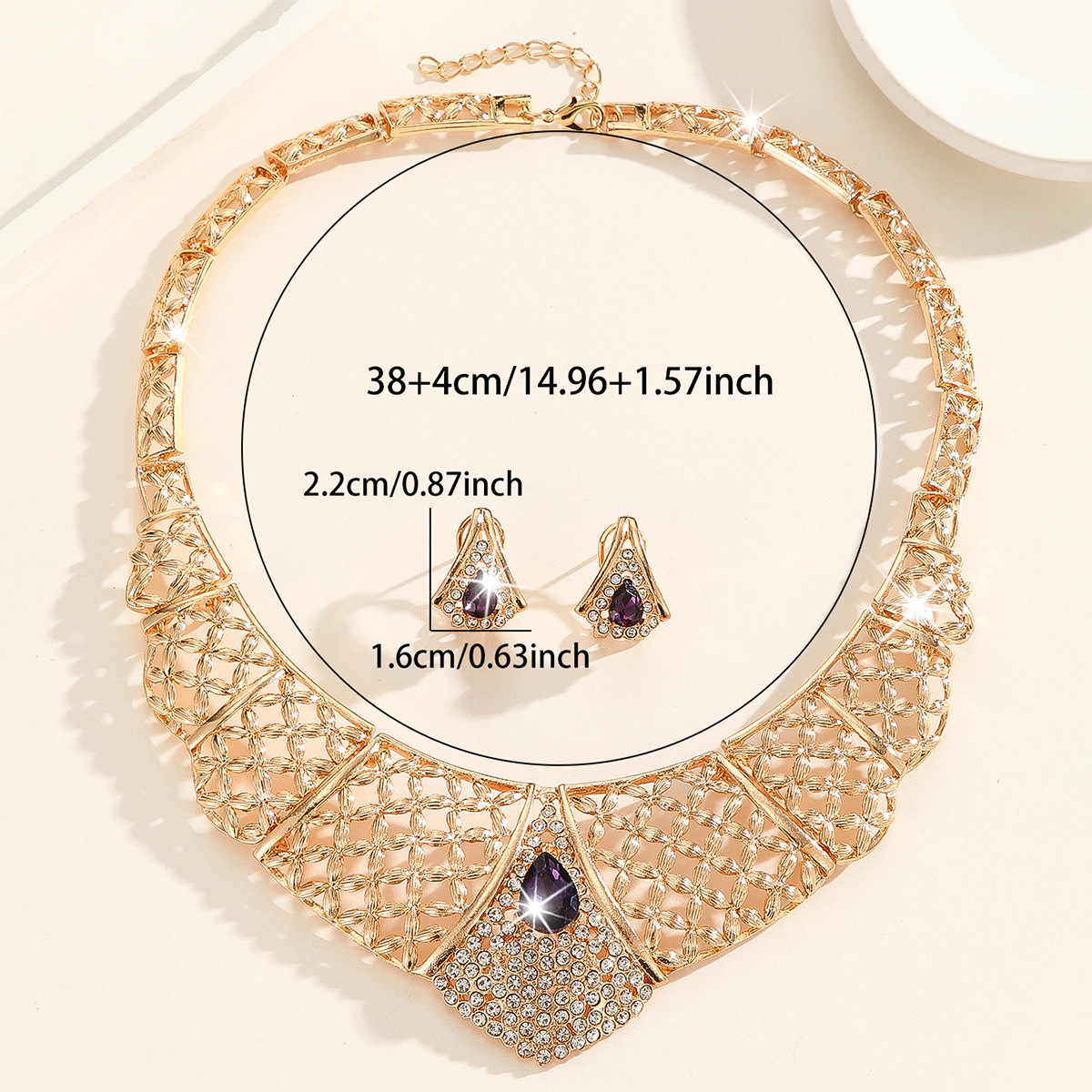 2-piece crystal jewelry set#TL4235