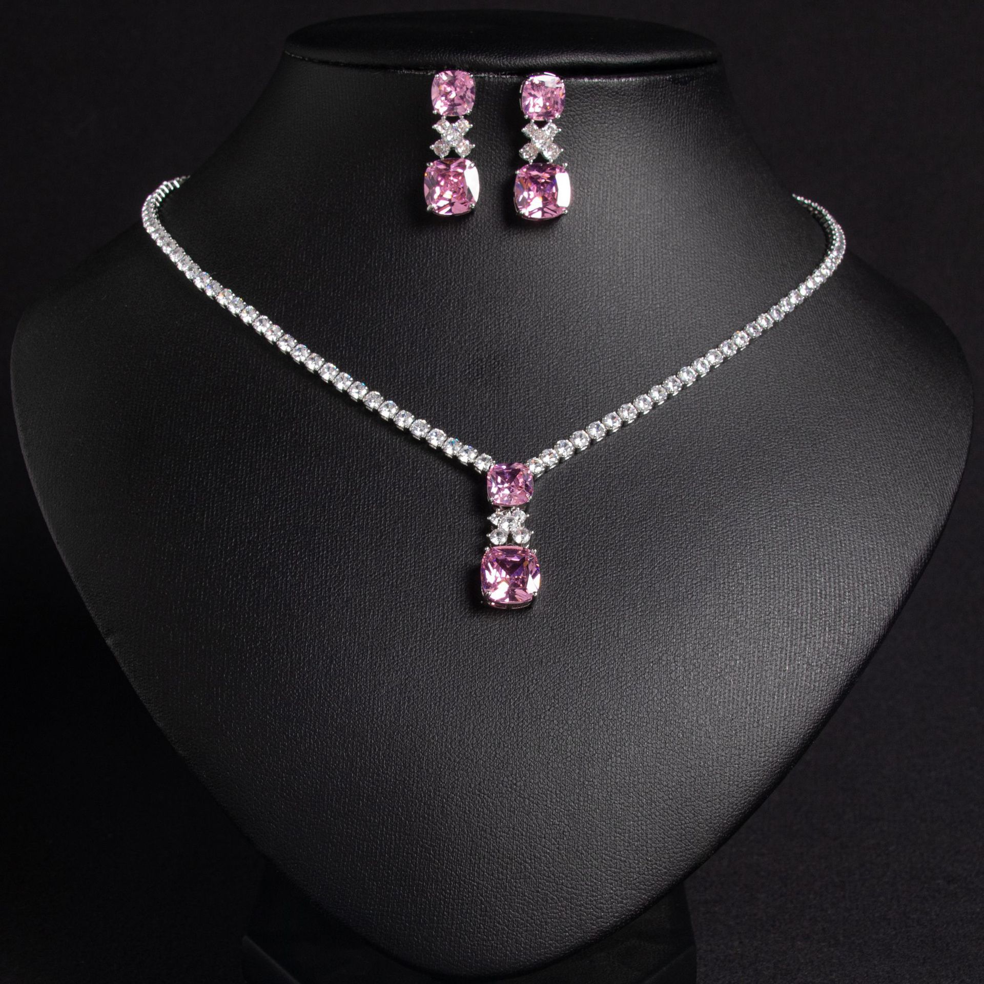 New simple and elegant zircon jewelry set