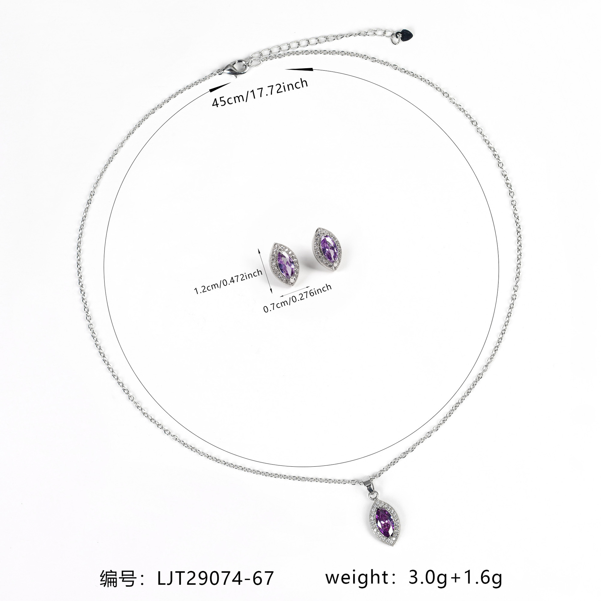 New simple zircon jewelry set