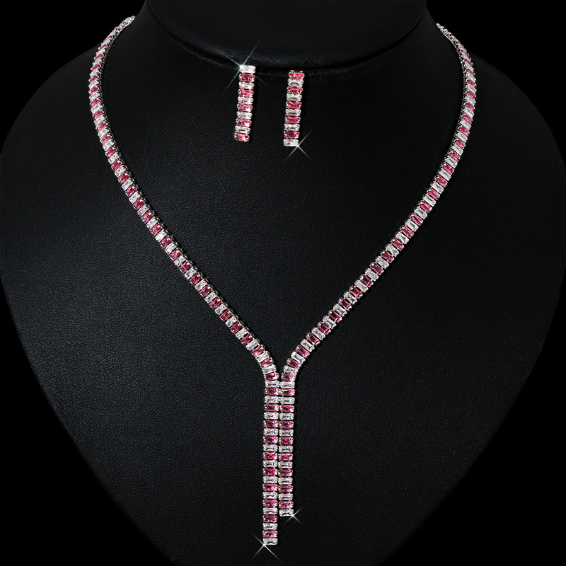 New simple zircon jewelry set