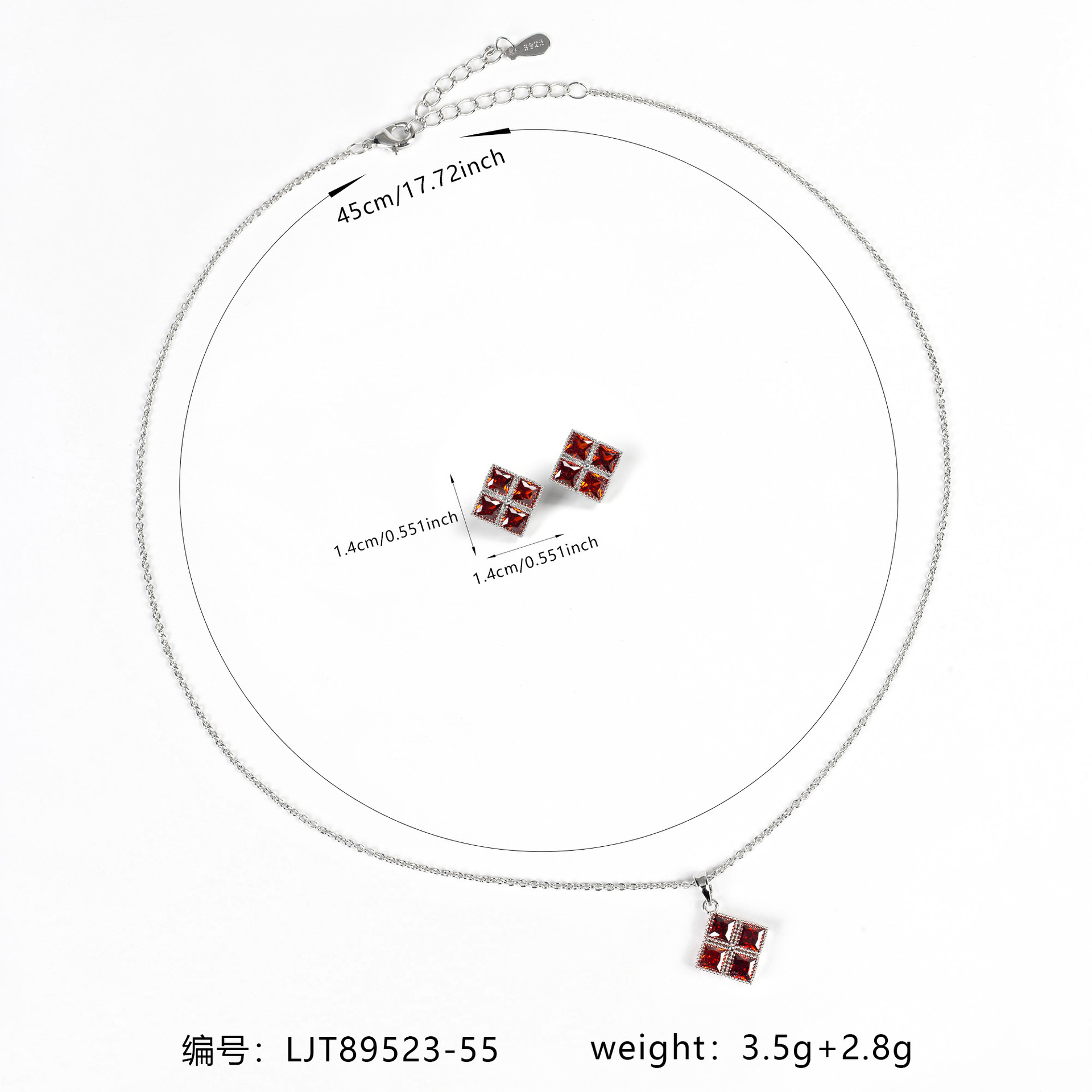 New simple zircon jewelry set