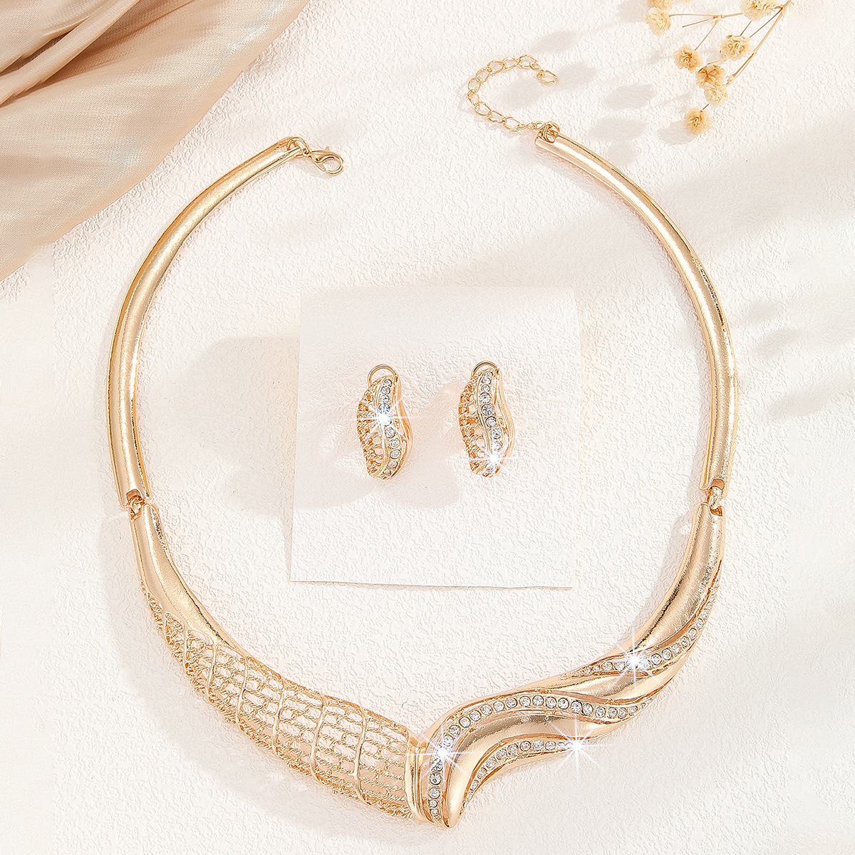 2-piece crystal jewelry set#TL4062