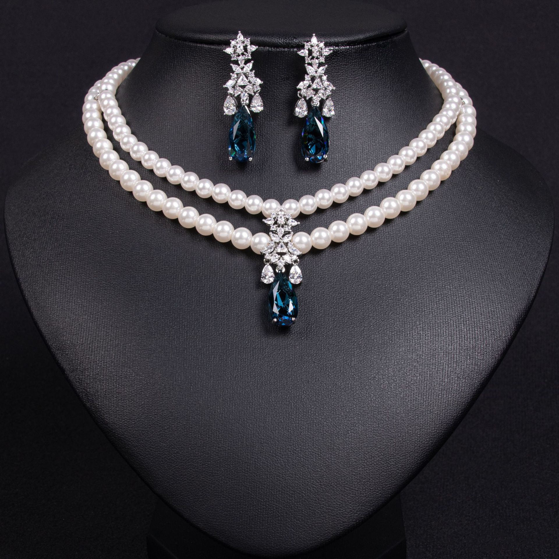 New Pearl Zircon Jewelry Set