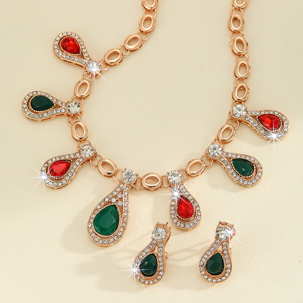 2-piece crystal jewelry set#TL4131