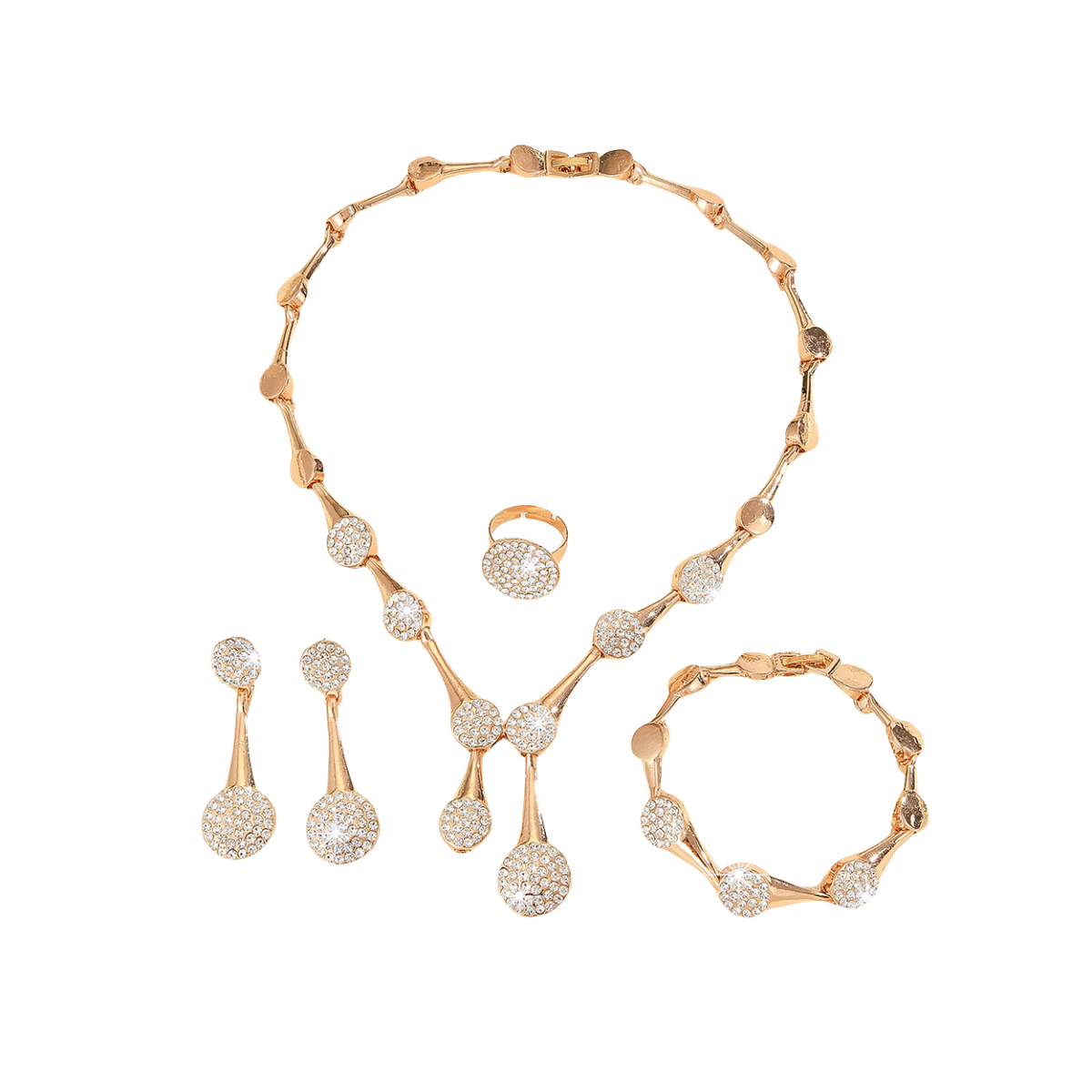 4-piece crystal jewelry set#TL4412