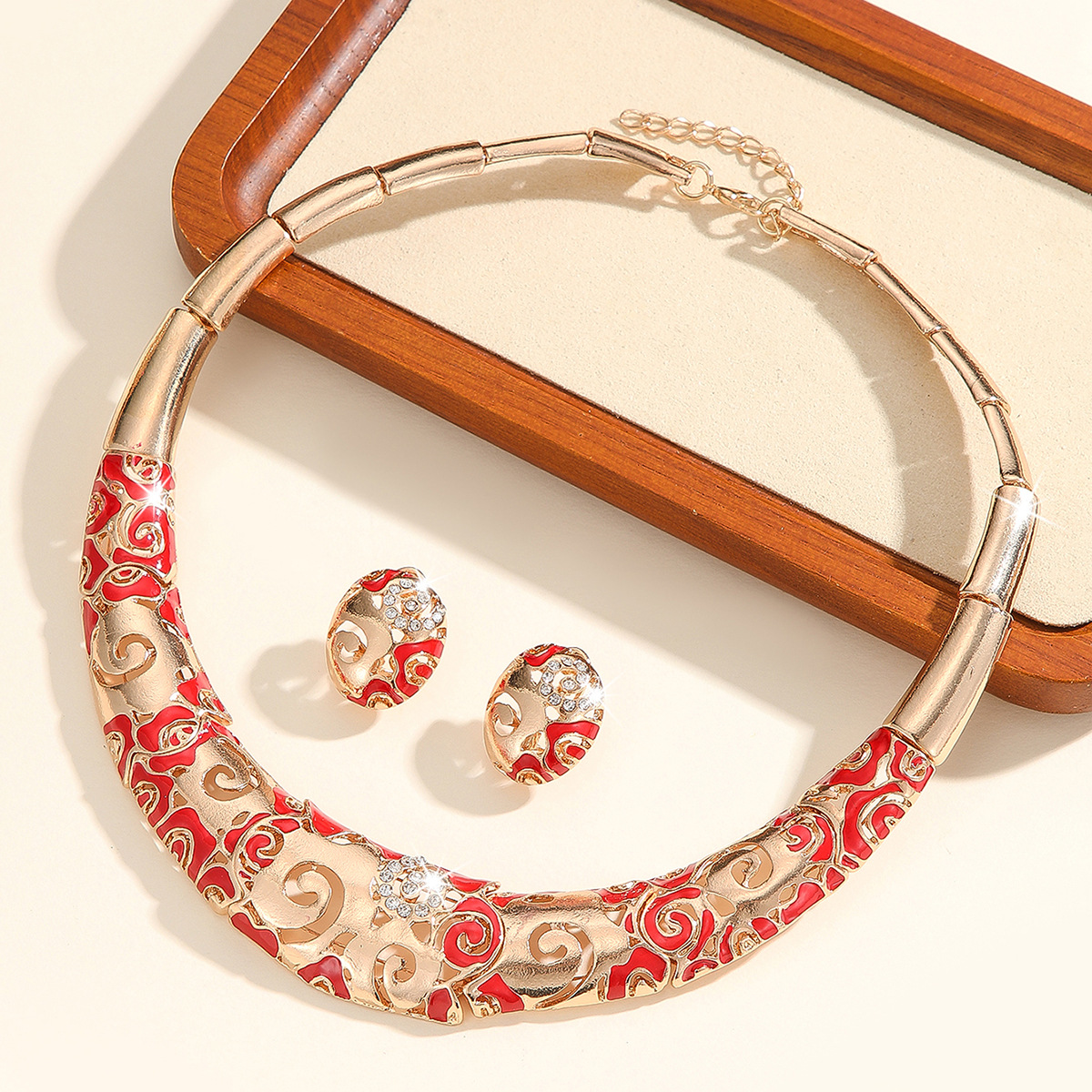 2-piece crystal jewelry set#TL4283