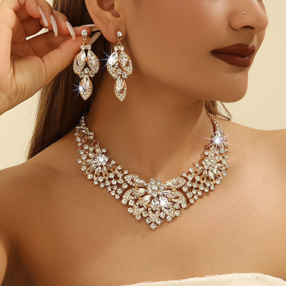2-piece crystal jewelry set#TL005415