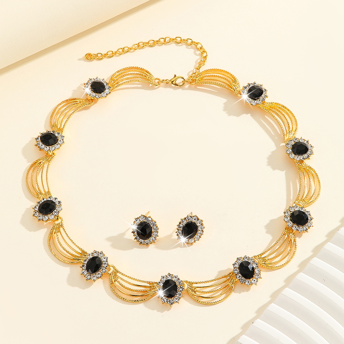 2-piece crystal jewelry set#TL0065