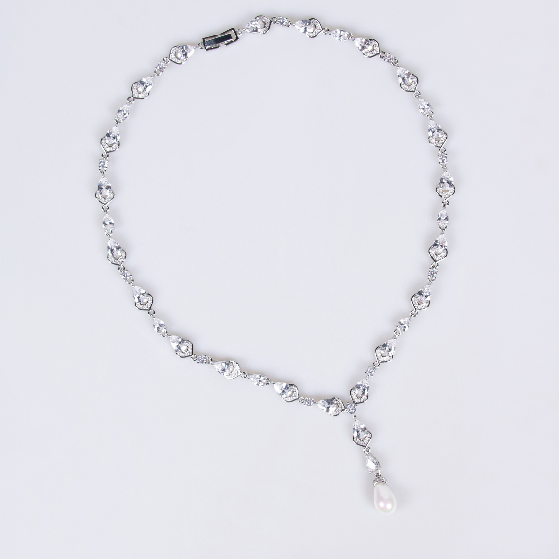 New elegant zircon necklace earrings set