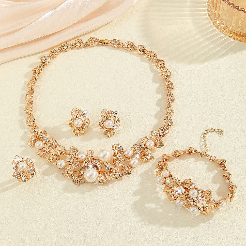 4-piece crystal jewelry set#TL4358