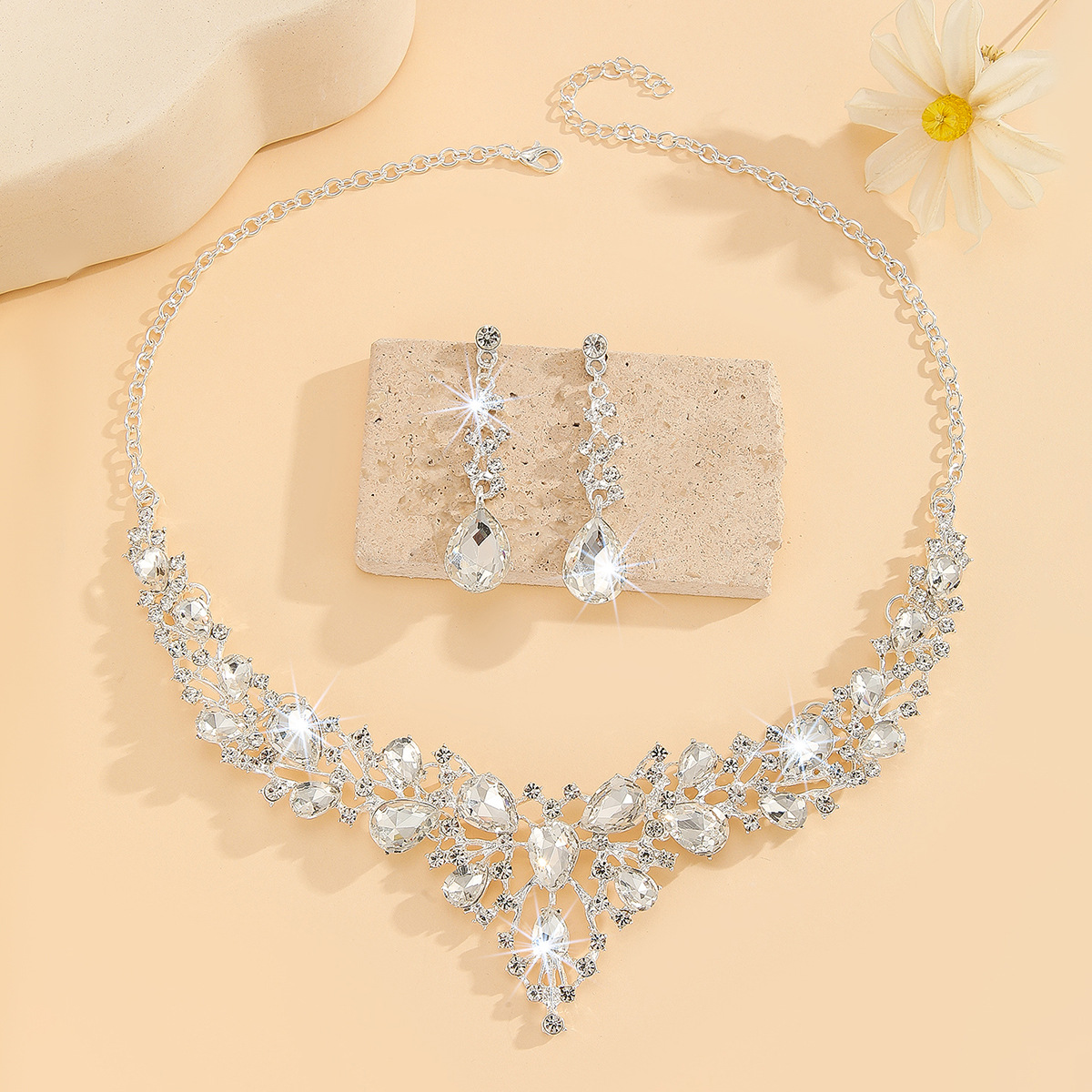 2-piece crystal jewelry set#TL0266
