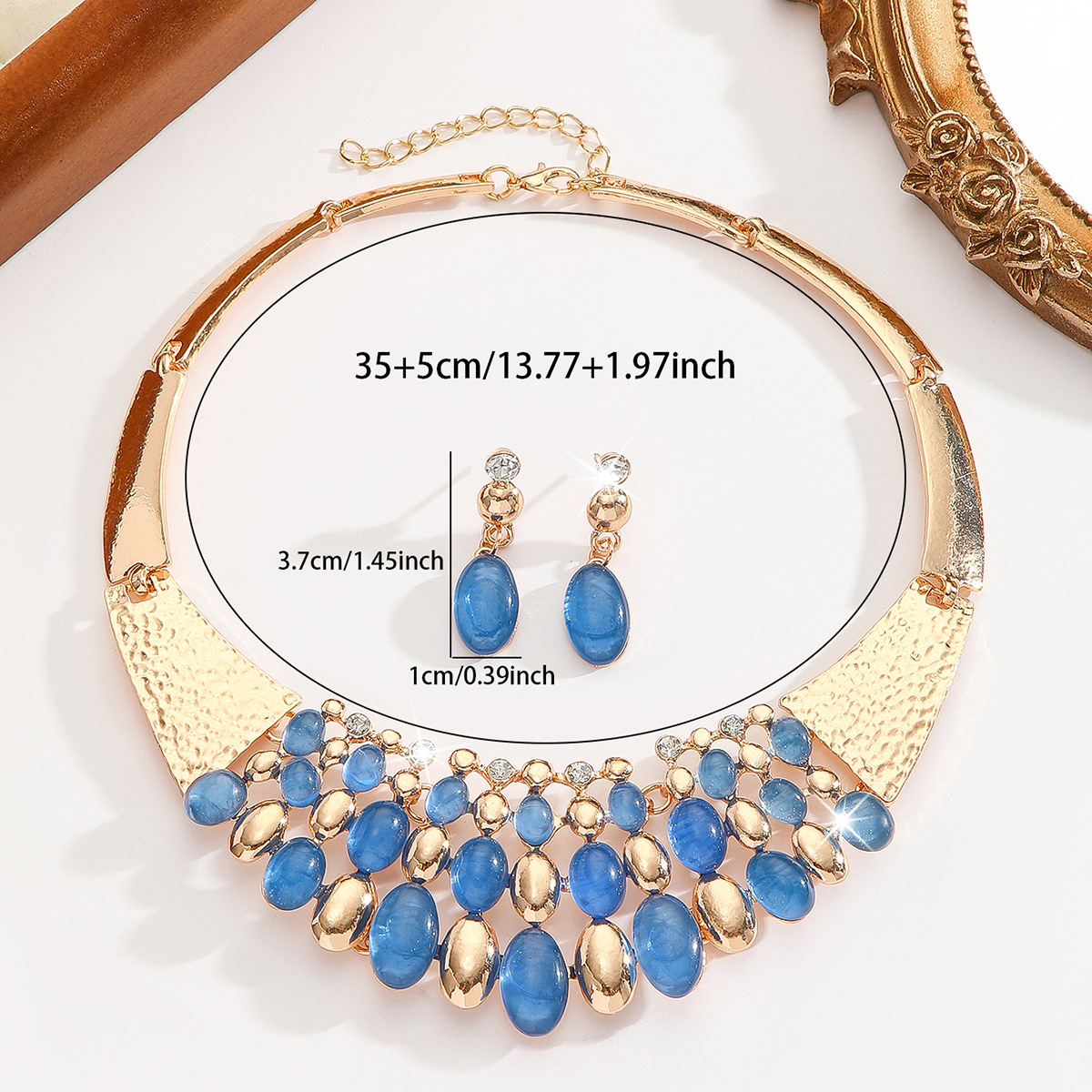 2-piece crystal jewelry set#TL4289