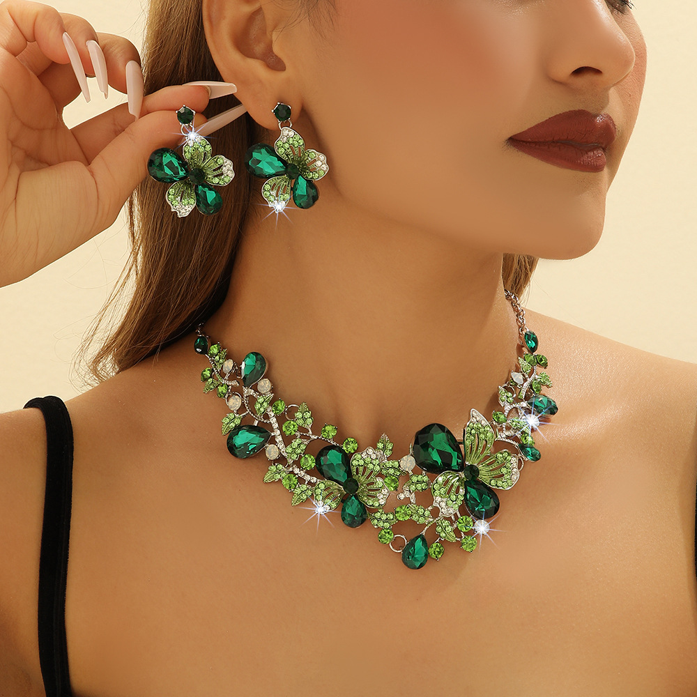 2-piece crystal jewelry set#TL0001