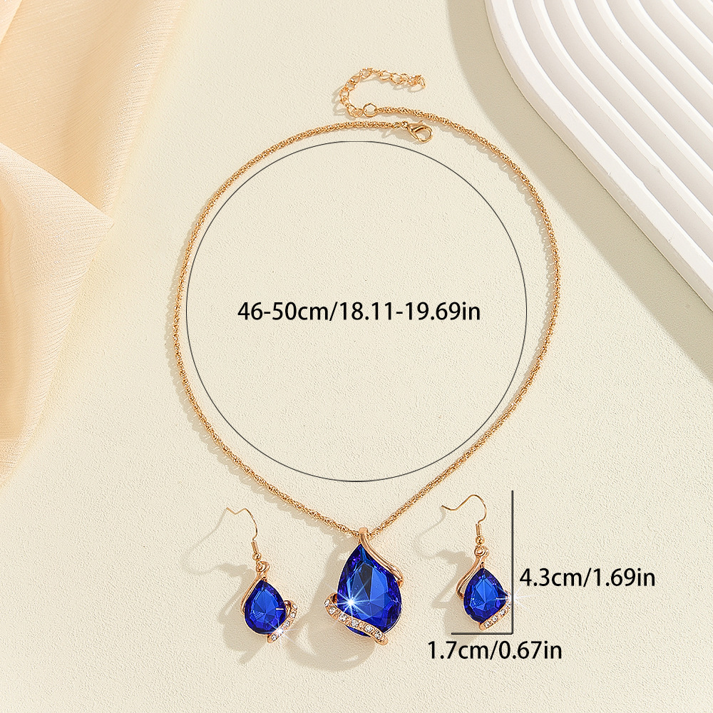 2-piece crystal jewelry set#2103