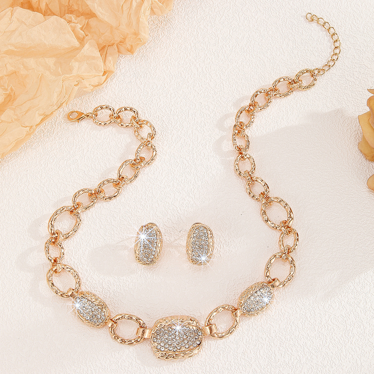2-piece crystal jewelry set#TL4060