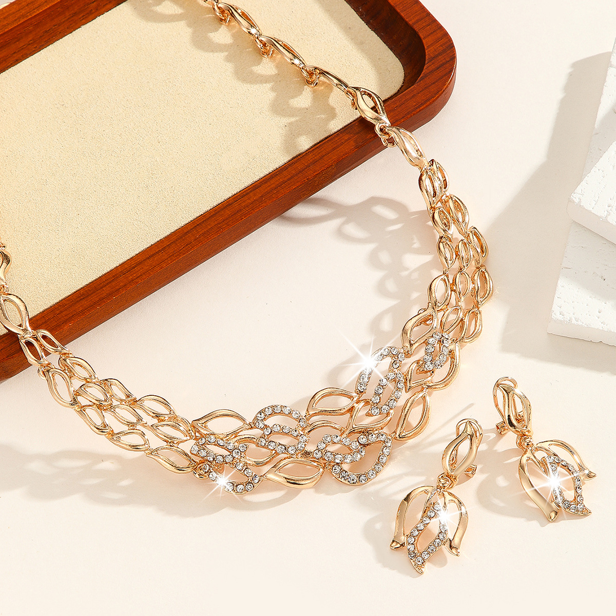 2-piece crystal jewelry set#TL4252