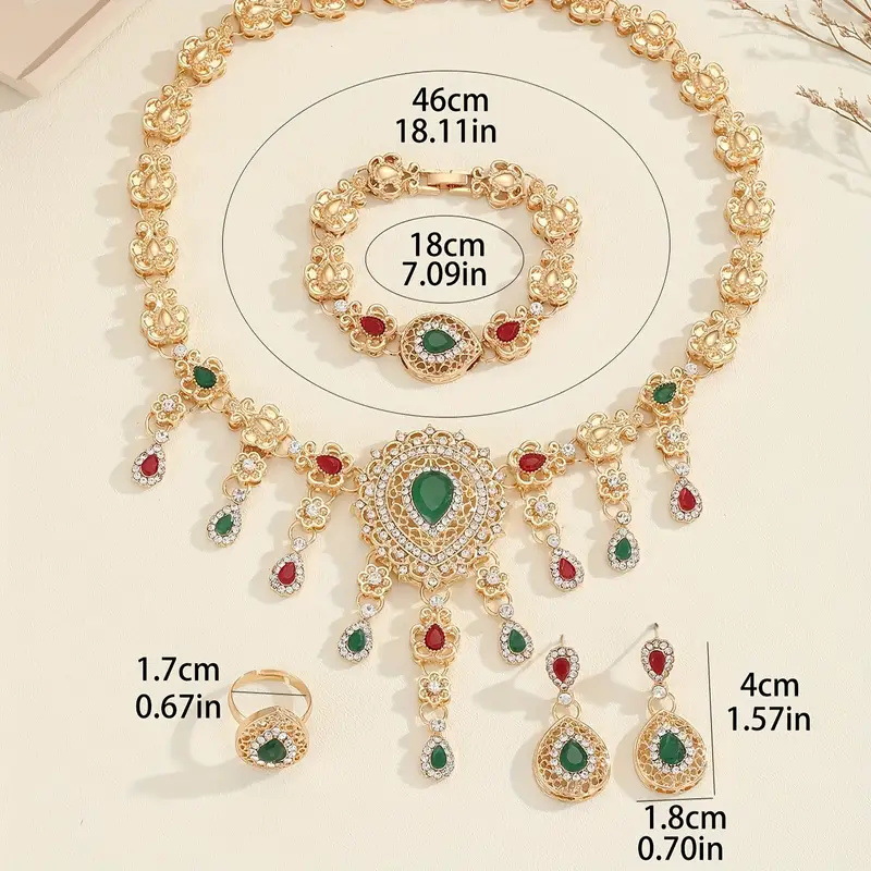 4-piece crystal jewelry set#TL4122