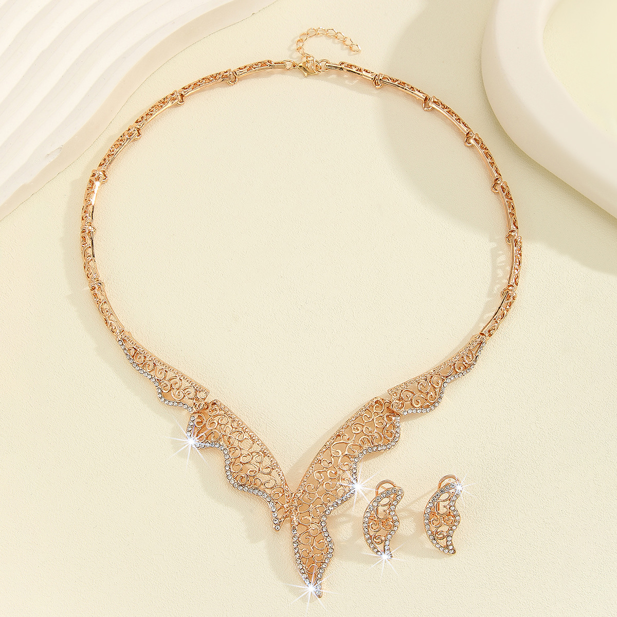 2-piece crystal jewelry set#TL4048