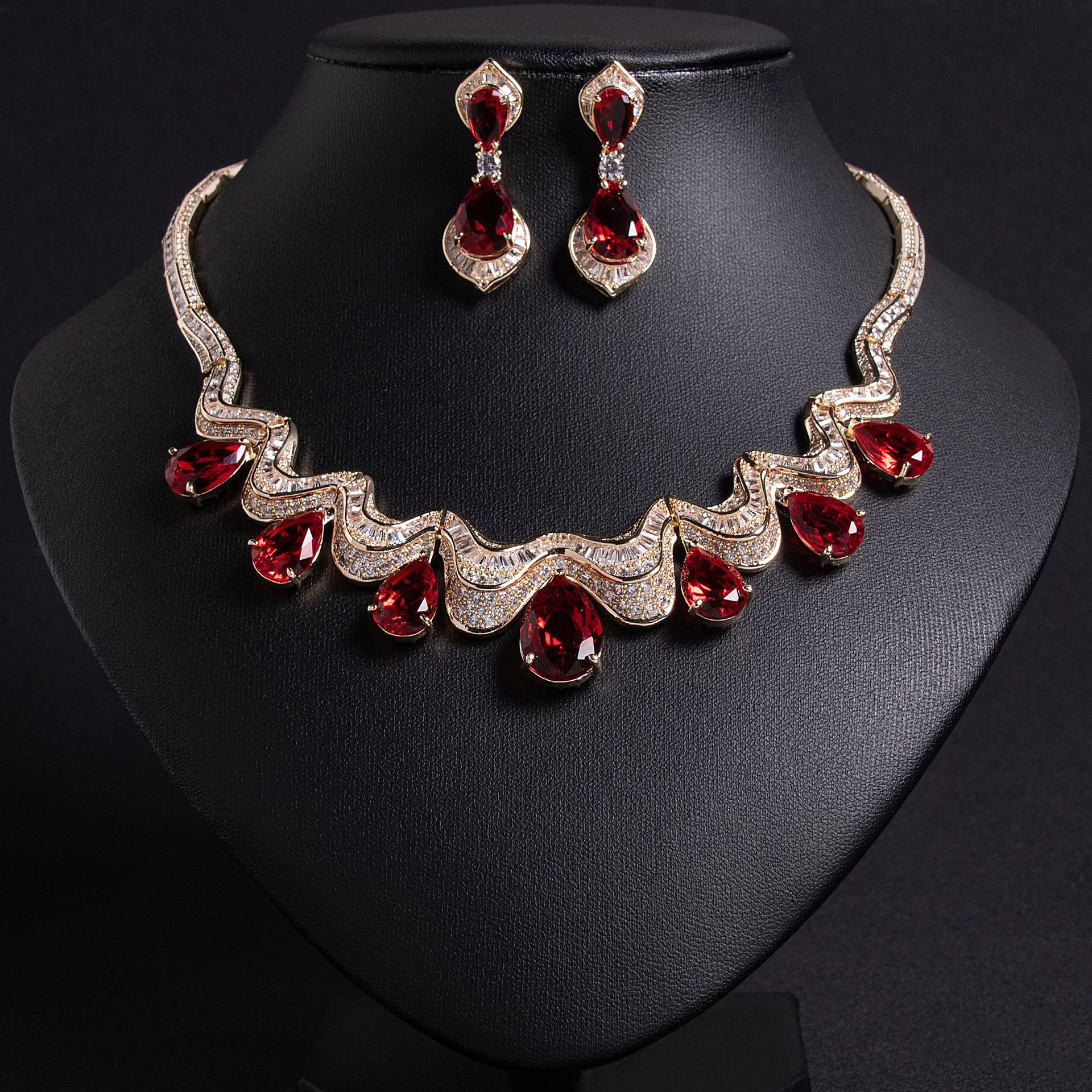 New wave design zircon jewelry set