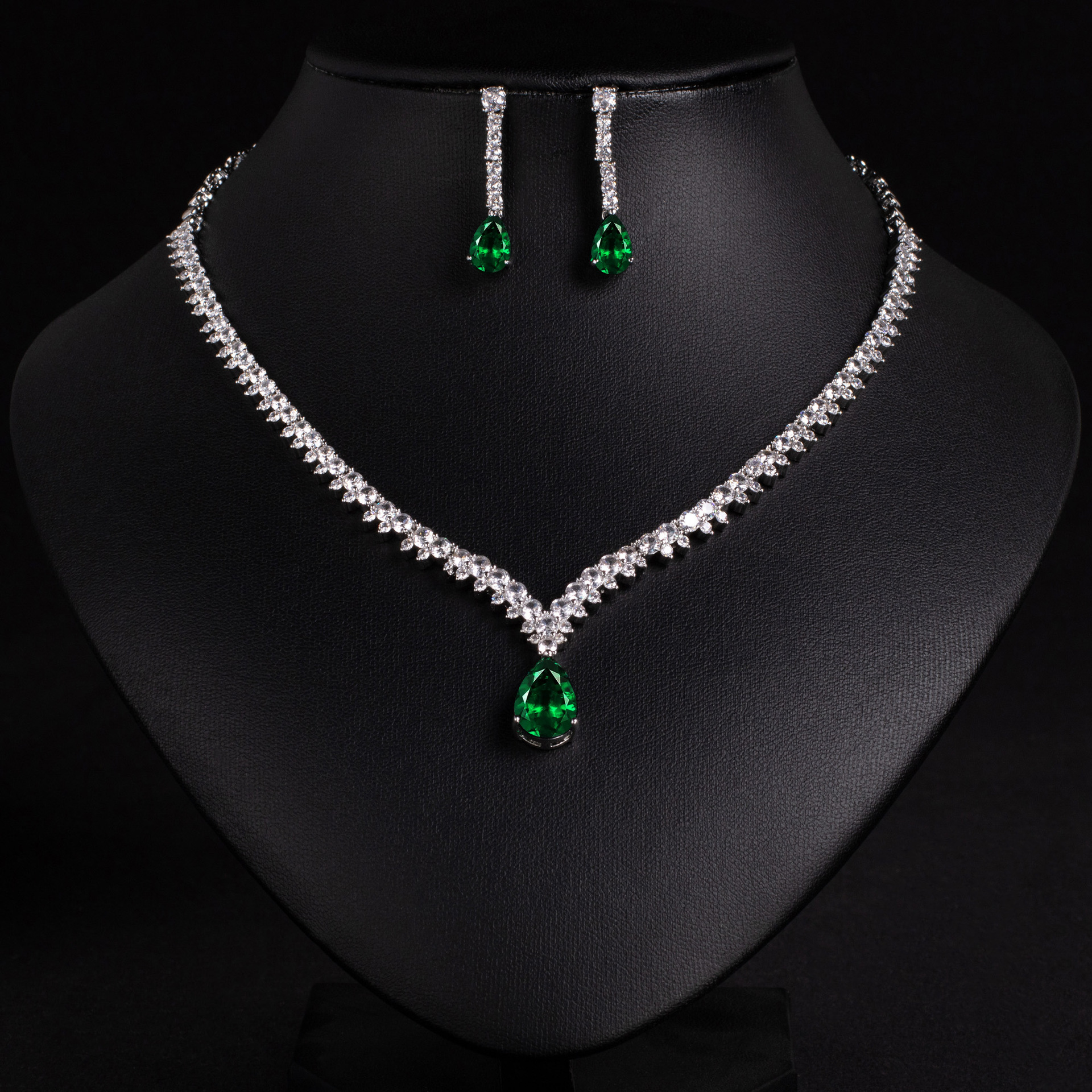 New teardrop zircon jewelry set