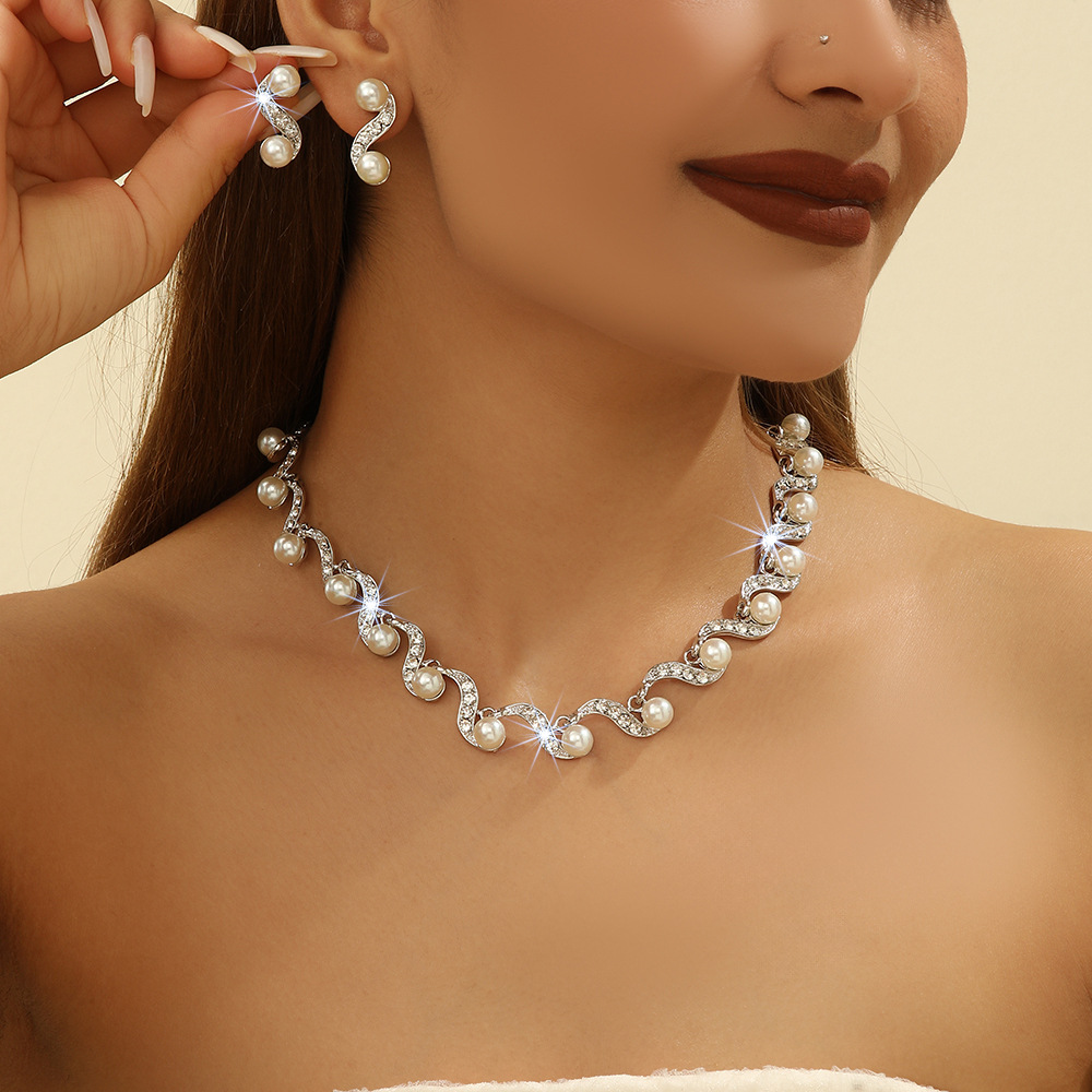 2-piece crystal jewelry set#TL0658