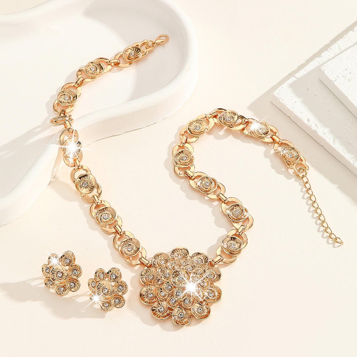 2-piece crystal jewelry set#TL4291