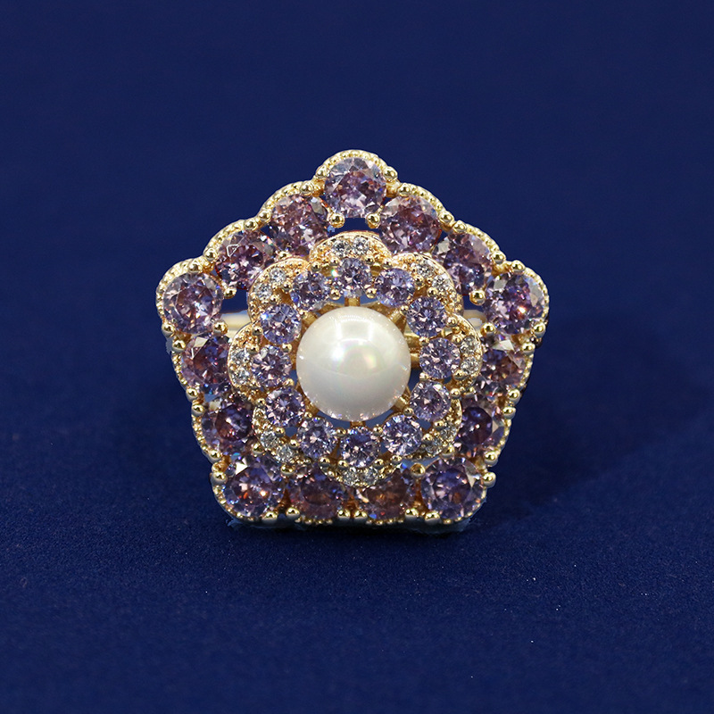 New high quality ethnic style zircon ring