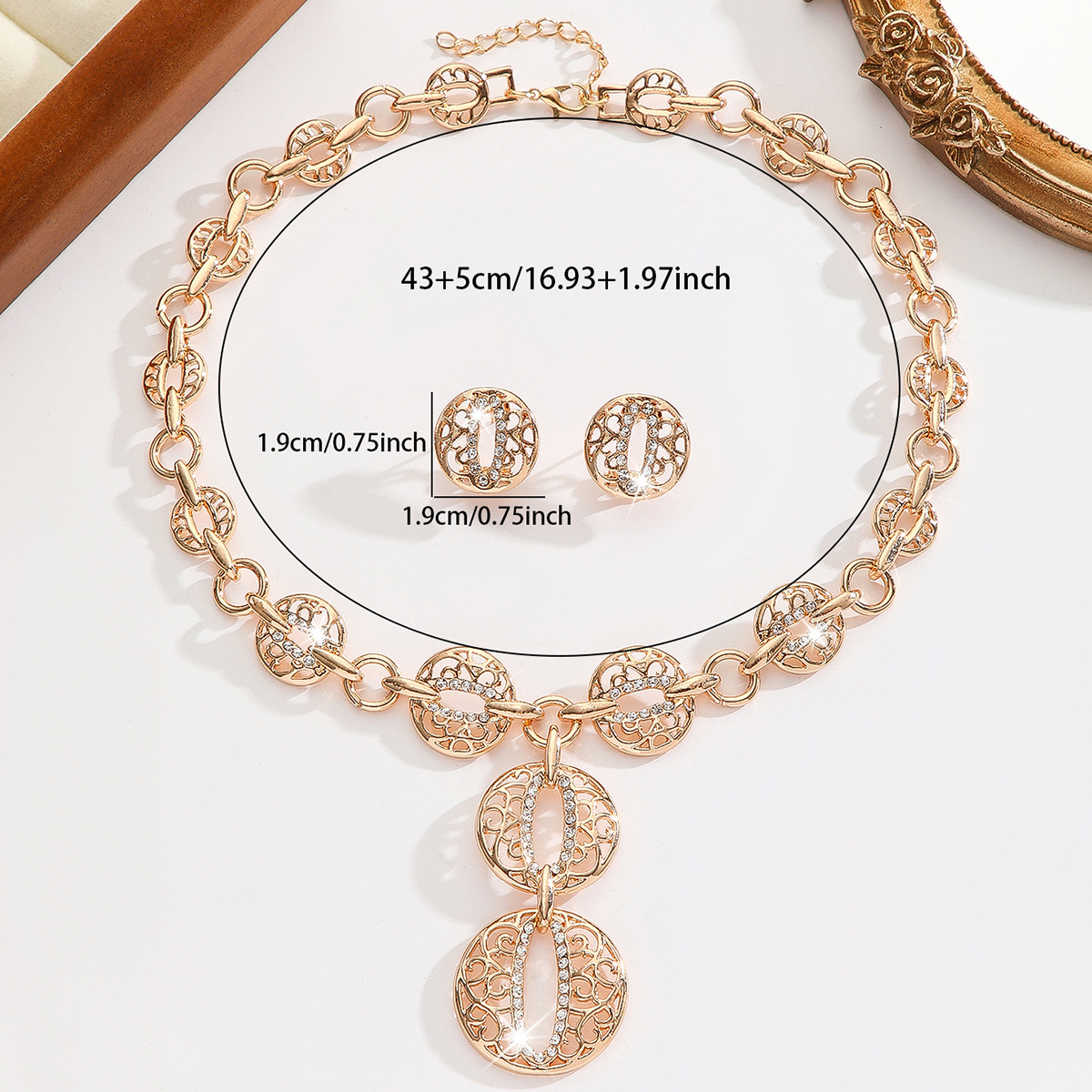 2-piece crystal jewelry set#TL4121