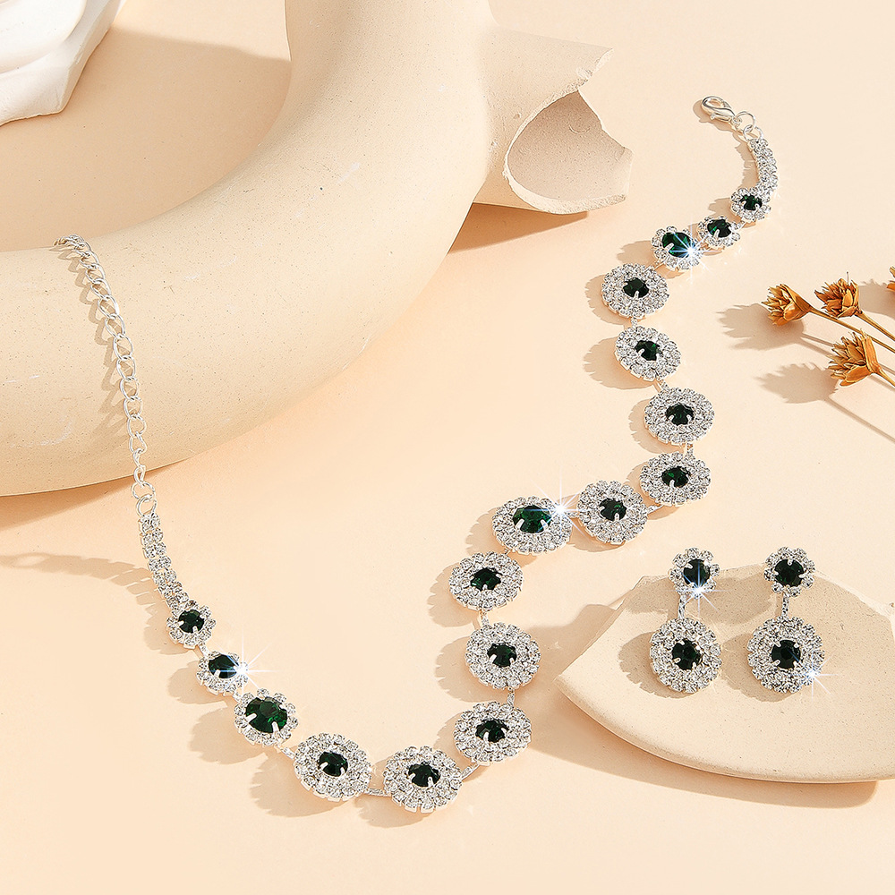 2-piece crystal jewelry set#TL00342