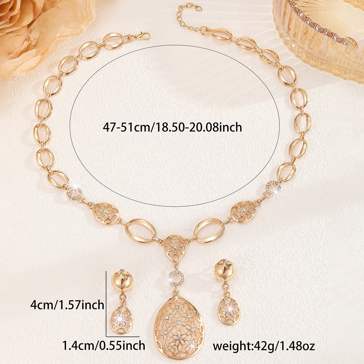 2-piece crystal jewelry set#TL4132