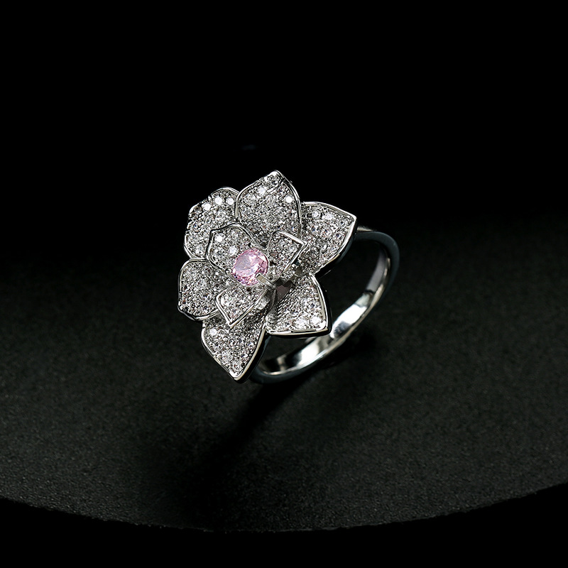 New high quality flower zircon ring