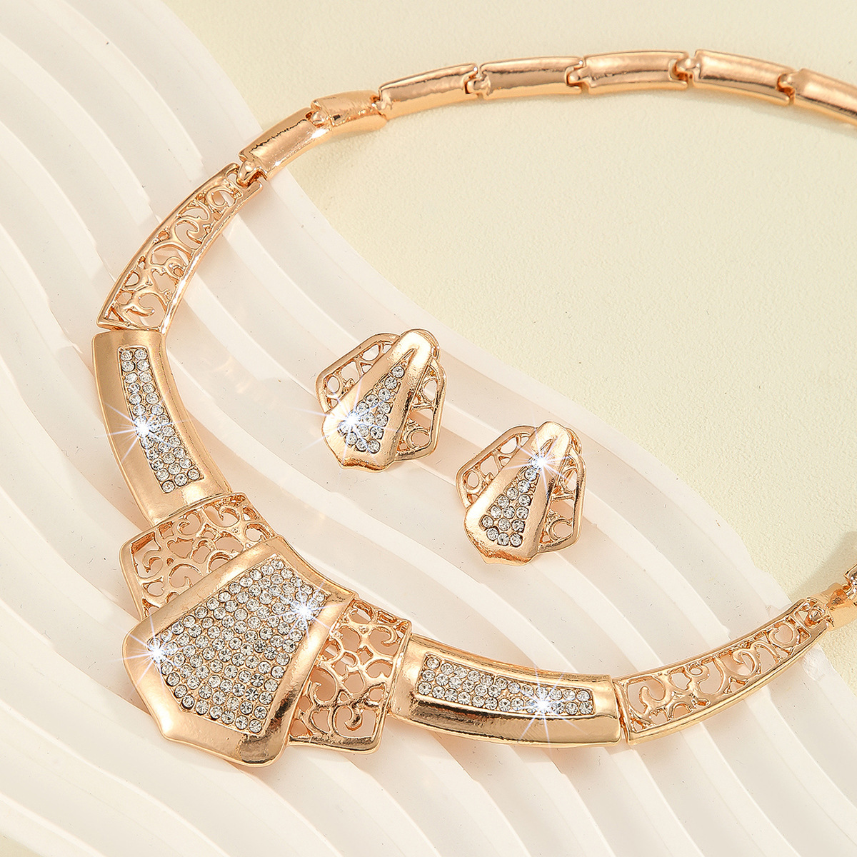 2-piece crystal jewelry set#TL4114