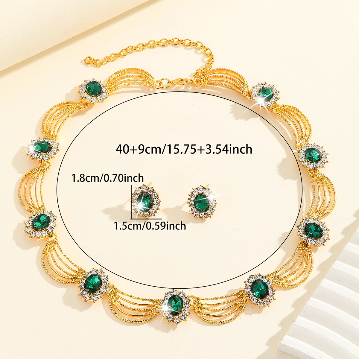 2-piece crystal jewelry set#TL0065