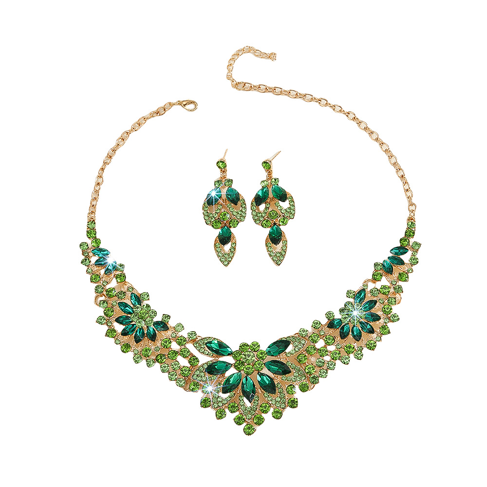 2-piece crystal jewelry set#TL005415