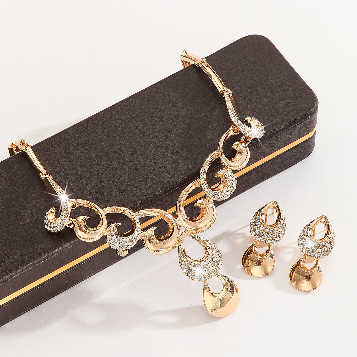 2-piece crystal jewelry set#TL4136