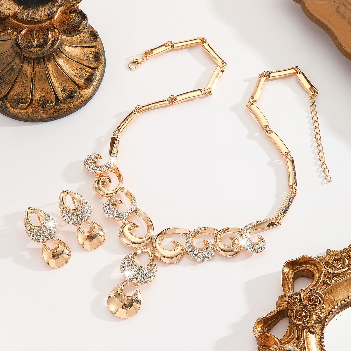 2-piece crystal jewelry set#TL4136