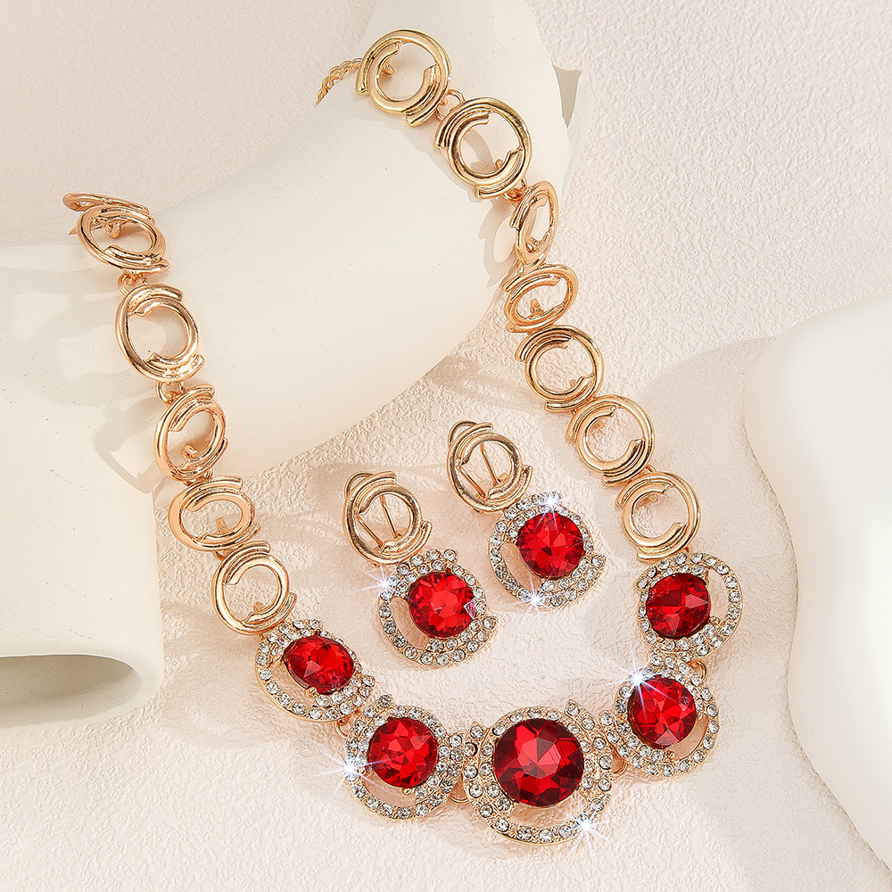 2-piece crystal jewelry set#TL4076