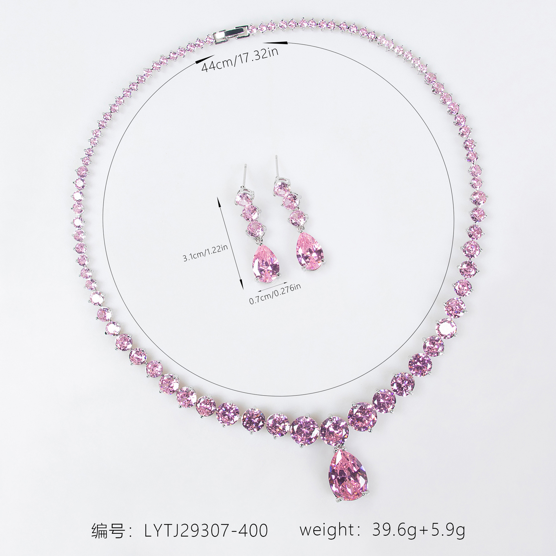 New zircon jewelry set suitable for date