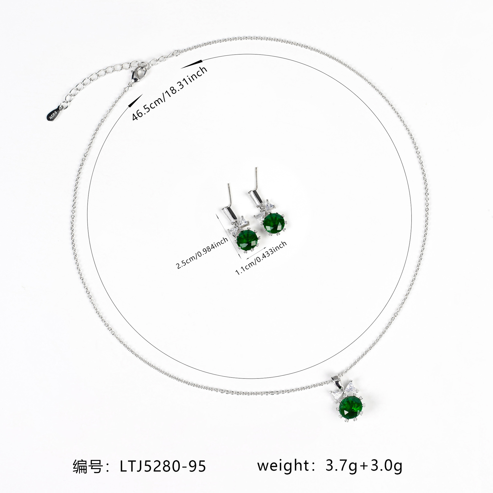 New simple zircon jewelry set