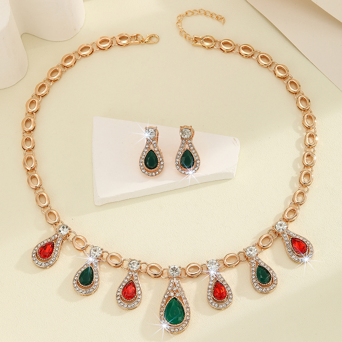 2-piece crystal jewelry set#TL4131