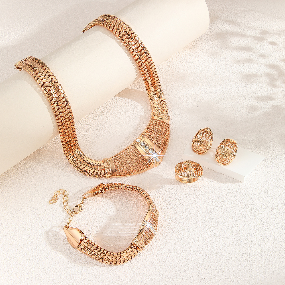 4-piece crystal jewelry set#TL4008