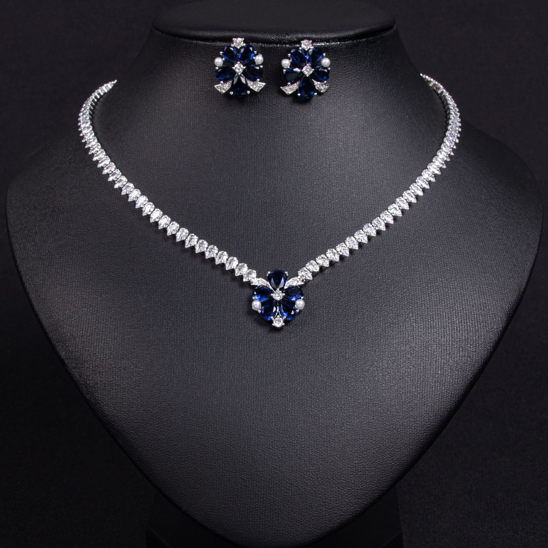 New Petal Zircon Jewelry Set