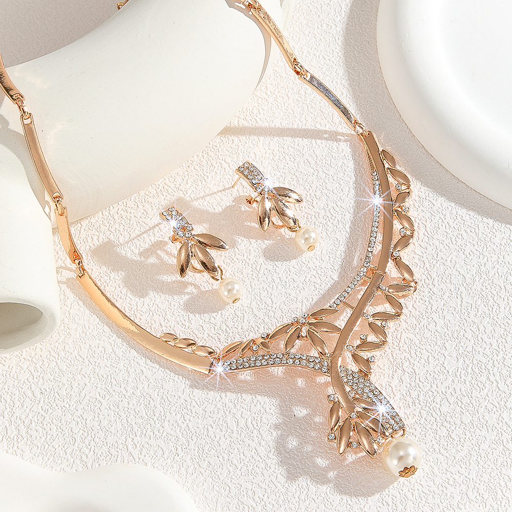 2-piece crystal jewelry set#L4057