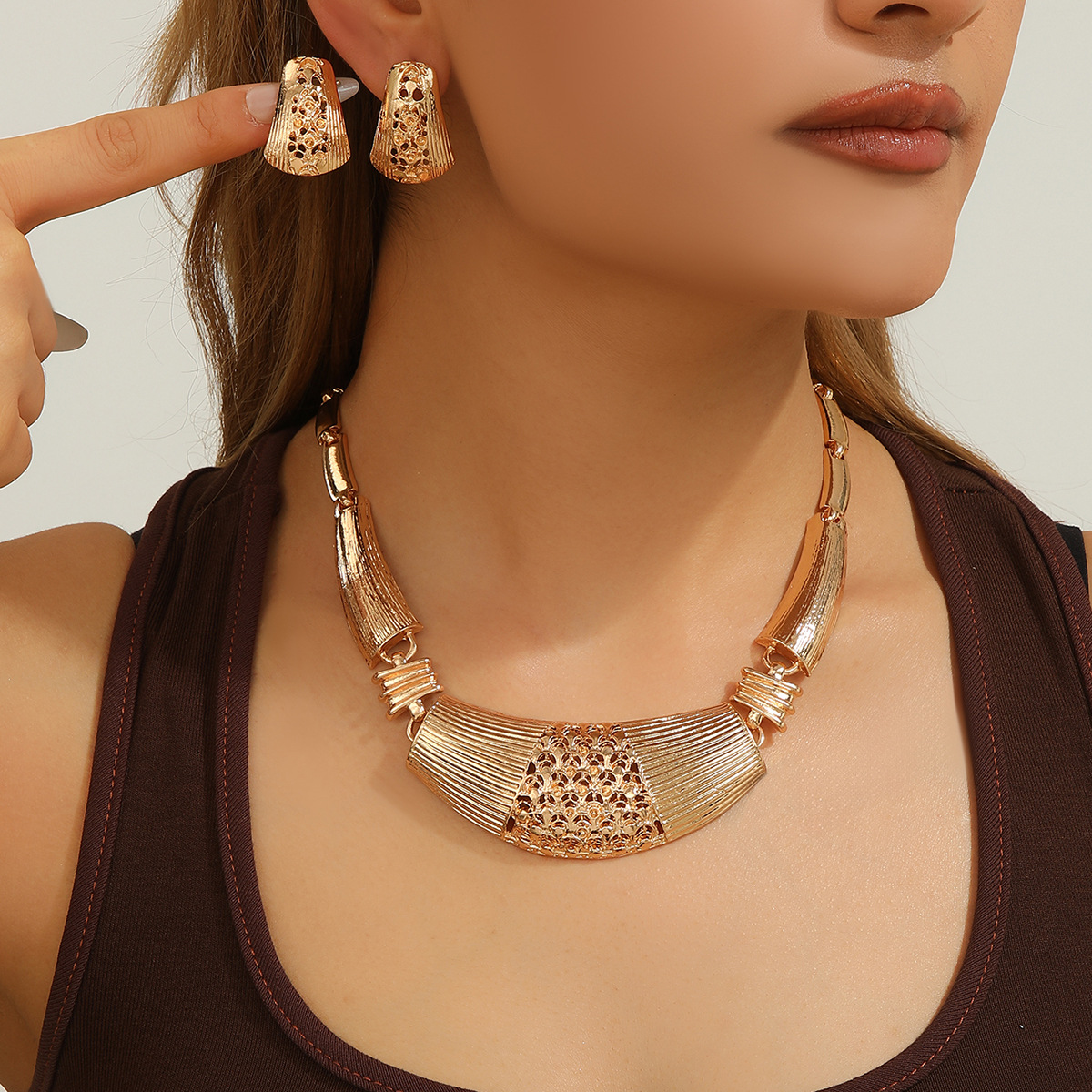 2-piece crystal jewelry set#TL4010