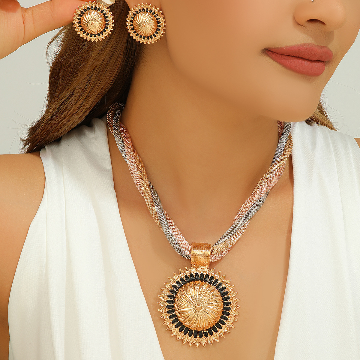 2-piece crystal jewelry set#TL4413