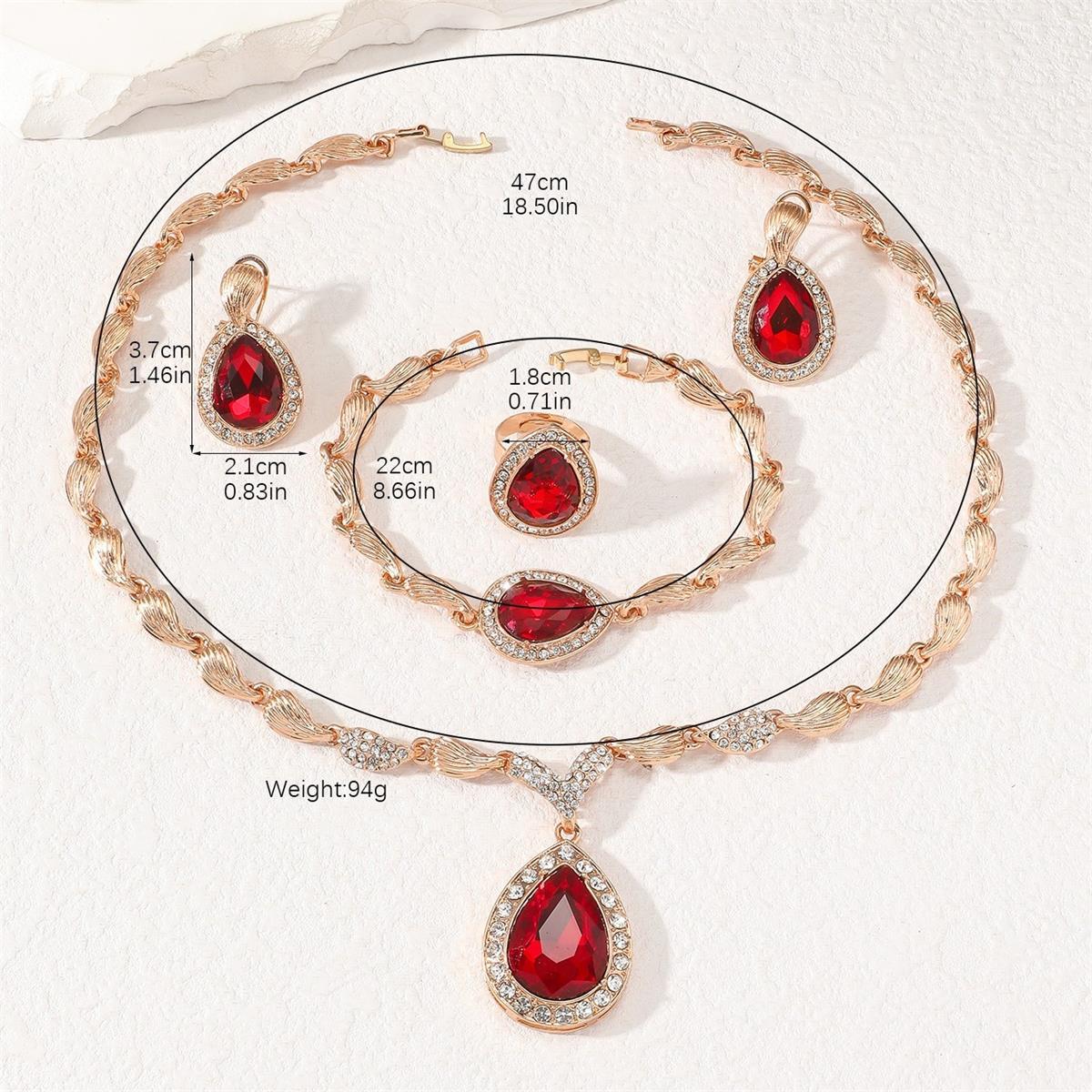 4-piece crystal jewelry set#TL000264