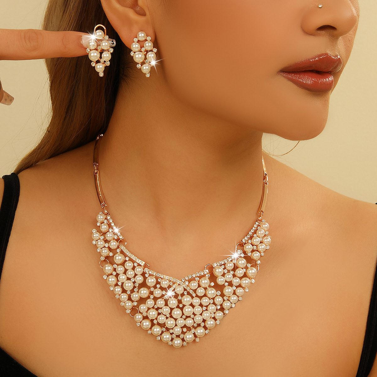 2-piece crystal jewelry set#TL4213